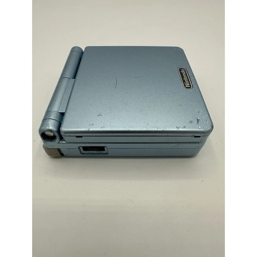 Game Boy Advance SP AGS-101 Pearl Blue w/ Box & Manuals Broken Screen